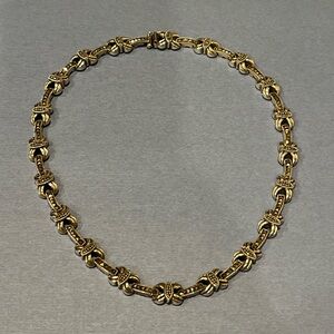 Judith Jack Sterling Silver Marcasite Bow Collar Necklace 16 Inch